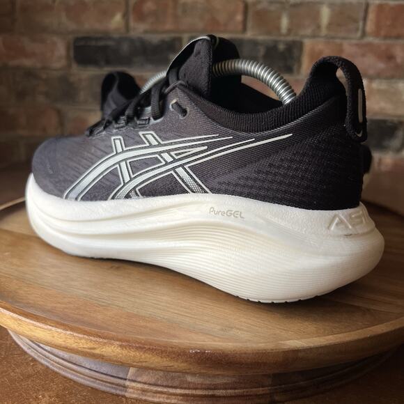 Asics Gel Nimbus 27 Women's 6.5 Black Max Cushion Road Running Shoes Sneakers - Picture 3 of 16